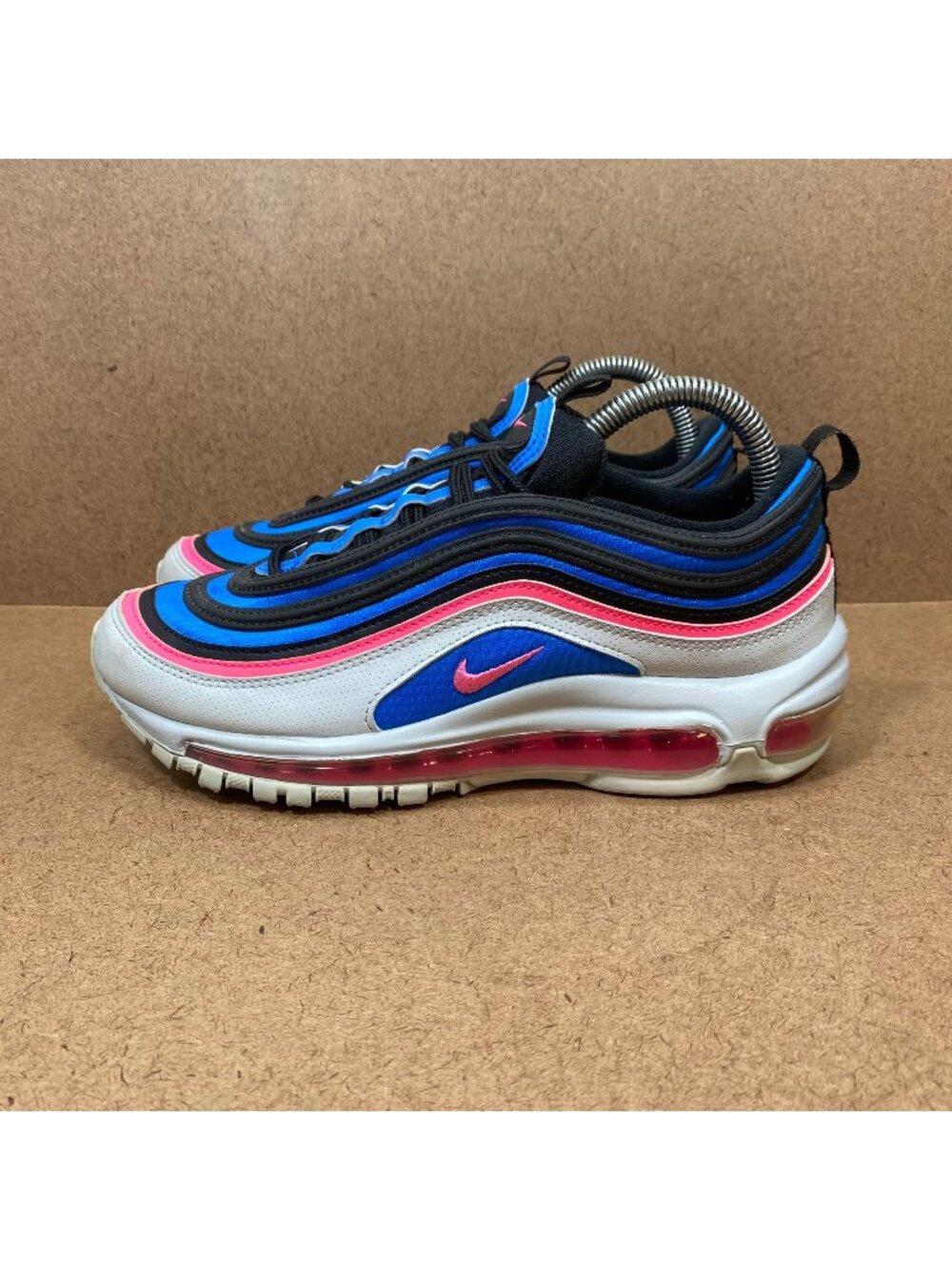 Nike Air Max 97 GS Platinum Blue/Pink Sneakers Youth Size 6Y Athletic Footwear